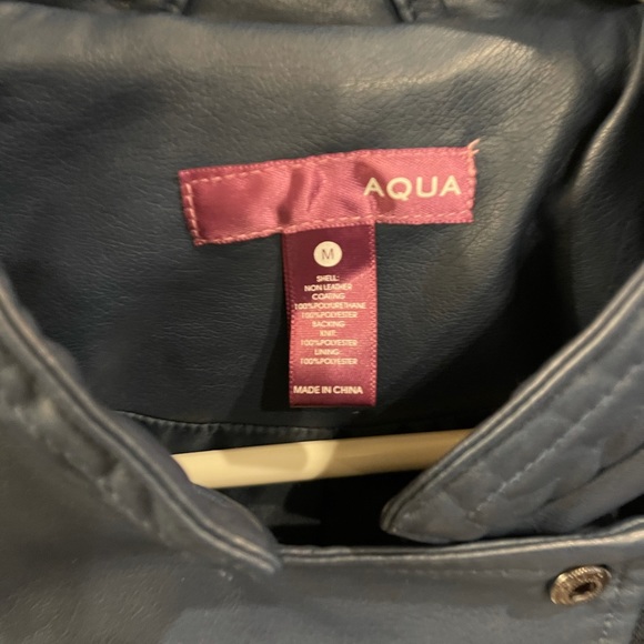 Blue leather AQUA jacket - Picture 3 of 4